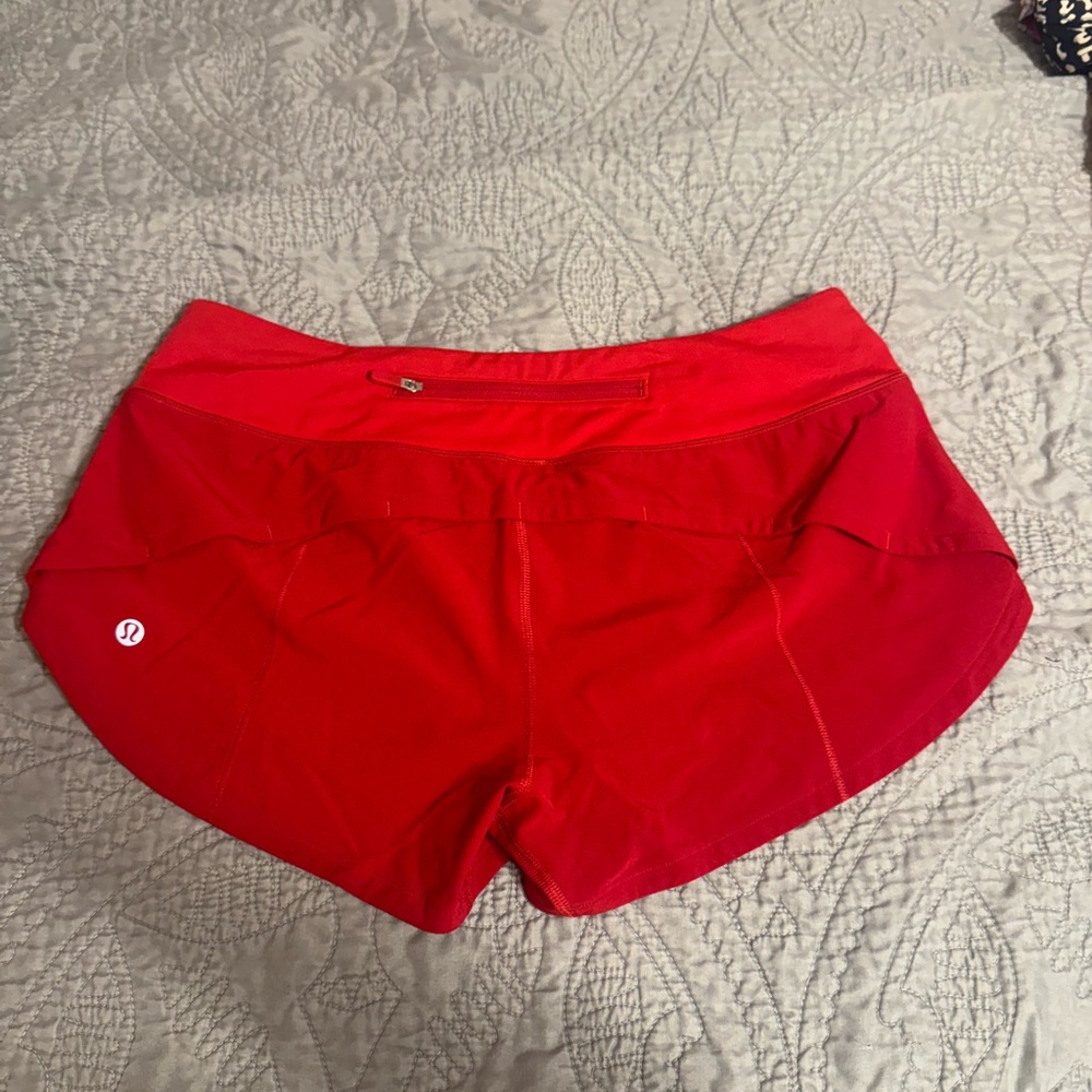 lululemon athletica Vibrant Red Athletic Shorts